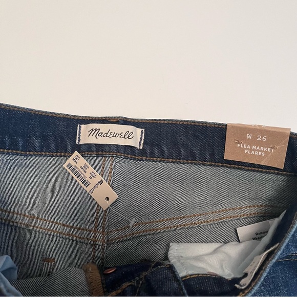 Madewell Flee Market Flares Jeans size 26 new mid wash button fly - Picture 6 of 10